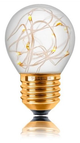 Лампа светодиодная Ретро Sun Lumen G45 Шар Е27 220В 1,5Вт 1800K картинка 